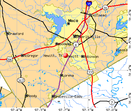Hewitt, TX map