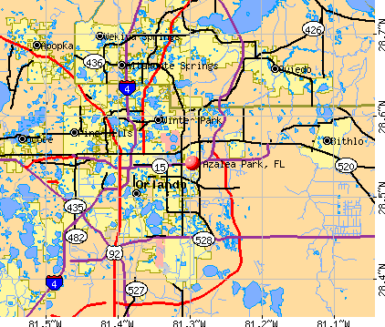 Azalea Park, FL map