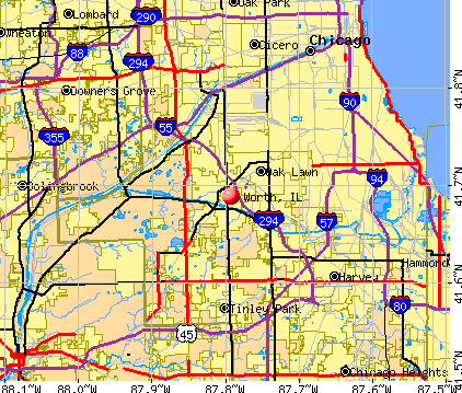 Worth, IL map