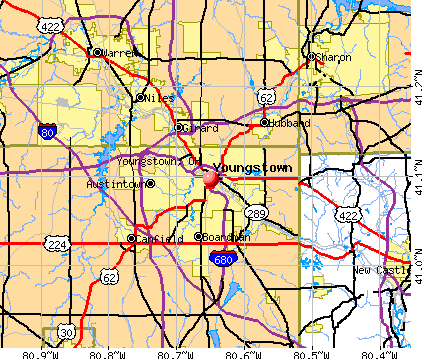 Youngstown, OH map