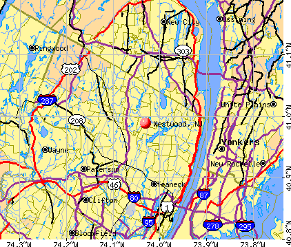 Westwood, NJ map