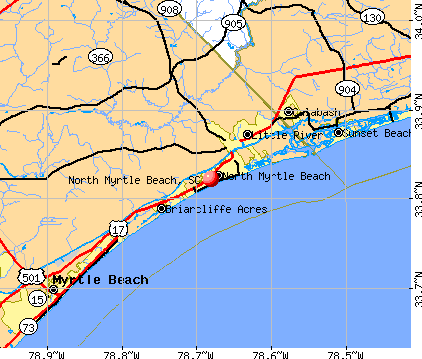 North Myrtle Beach, SC map