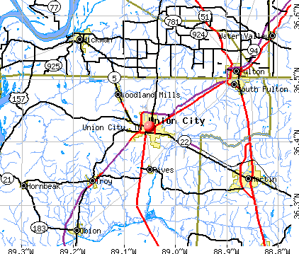 Union City, TN map