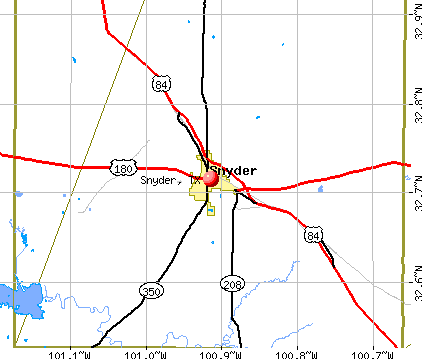 Snyder, TX map