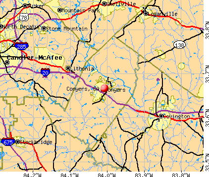 Conyers, GA map