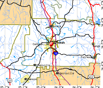 Calhoun, GA map
