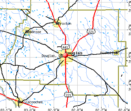 Douglas, GA map