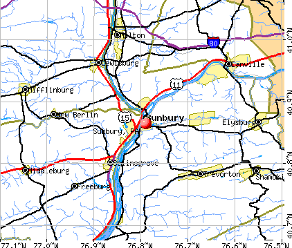 Sunbury, PA map