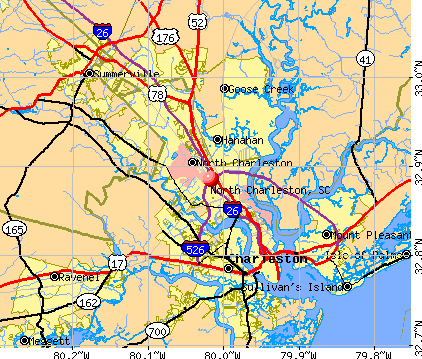 North Charleston, SC map