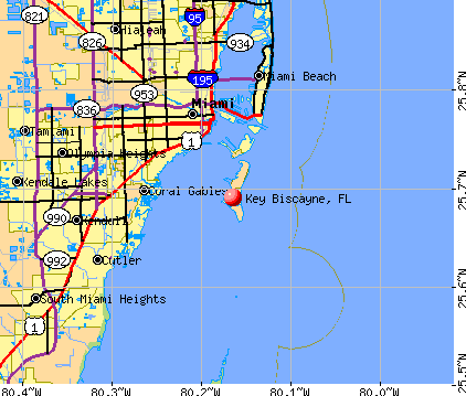 Key Biscayne, FL map
