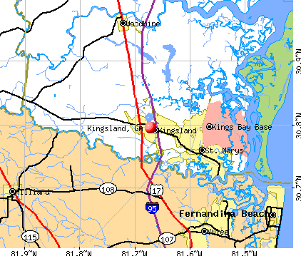 Kingsland, GA map