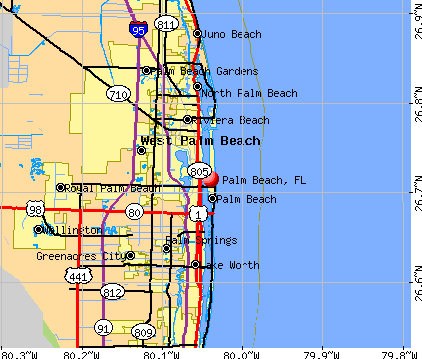 Palm Beach, FL map