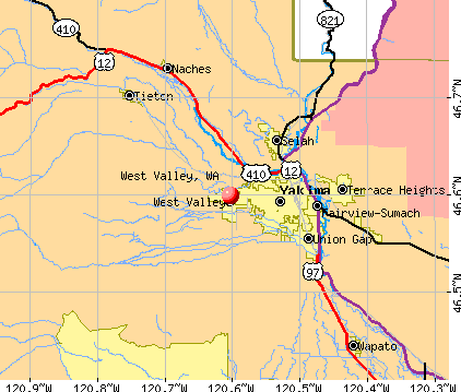 West Valley, WA map