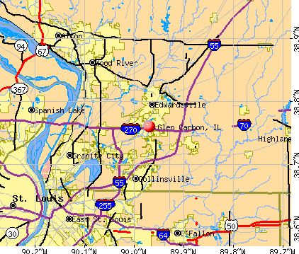 Glen Carbon, IL map