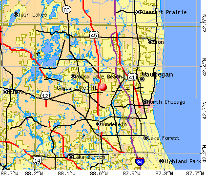 Gages Lake, IL map