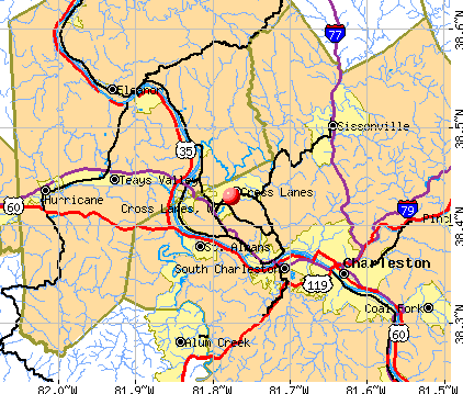 Cross Lanes, WV map