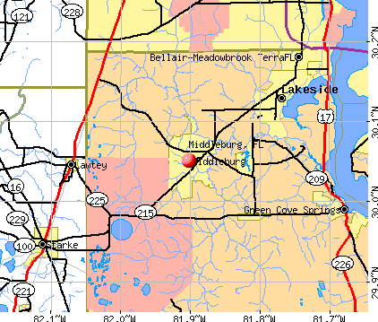 Middleburg, FL map