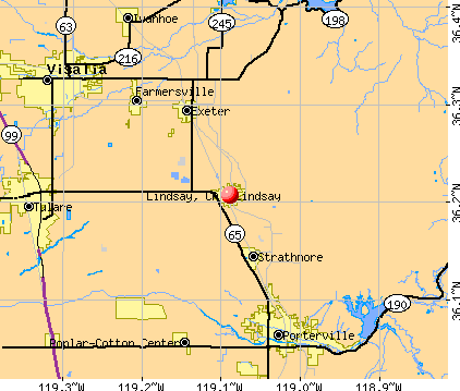 Lindsay, CA map