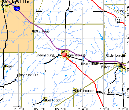 Greensburg, IN map