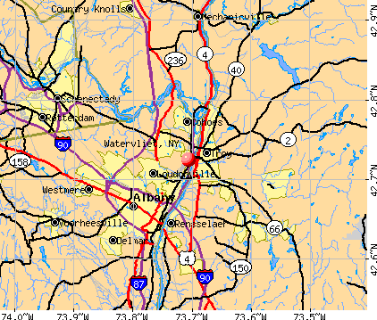 Watervliet, NY map