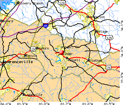 Winder, GA map