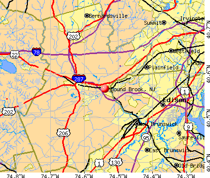 Bound Brook, NJ map
