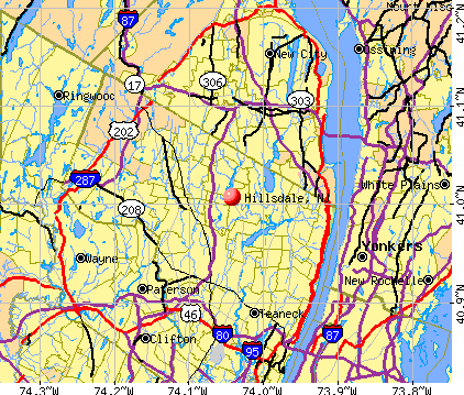 Hillsdale, NJ map