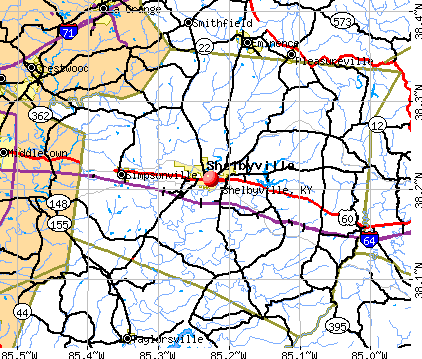 Shelbyville, KY map