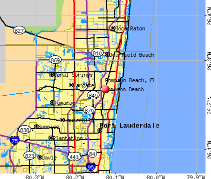 Pompano Beach, FL map