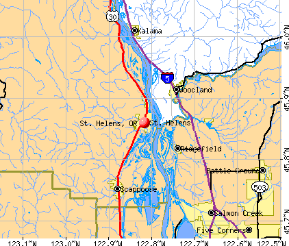 St. Helens, OR map