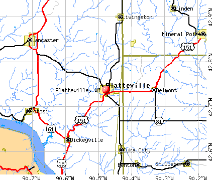 Platteville, WI map