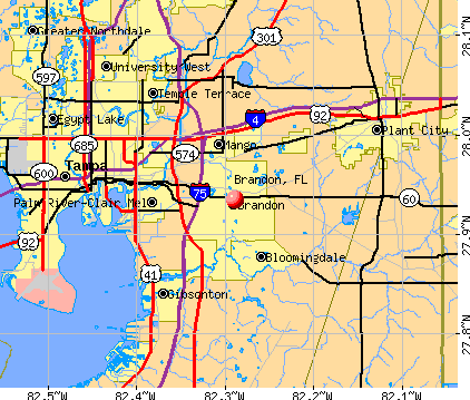 Brandon, FL map