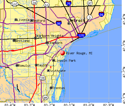 River Rouge, MI map