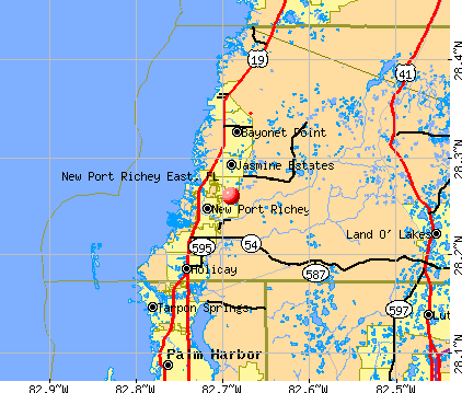 New Port Richey East, FL map