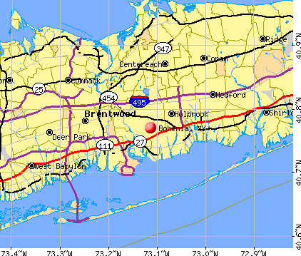 Bohemia, NY map