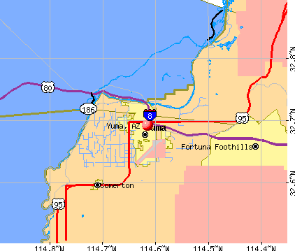 Yuma, AZ map