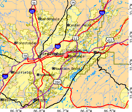 Irondale, AL map