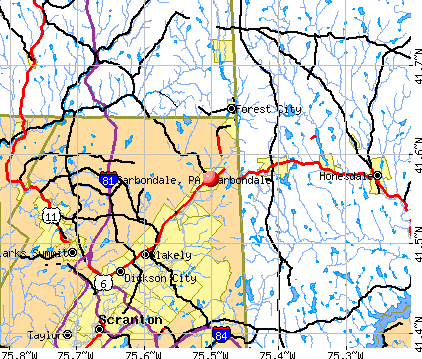 Carbondale, PA map