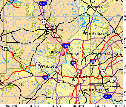 Vinings, GA map