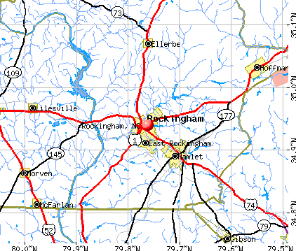 Rockingham, NC map