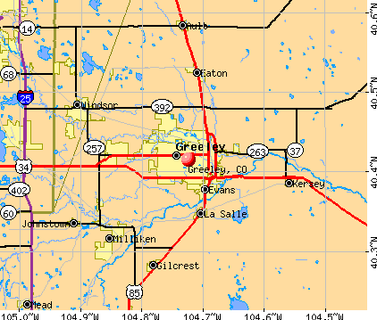 Greeley, CO map