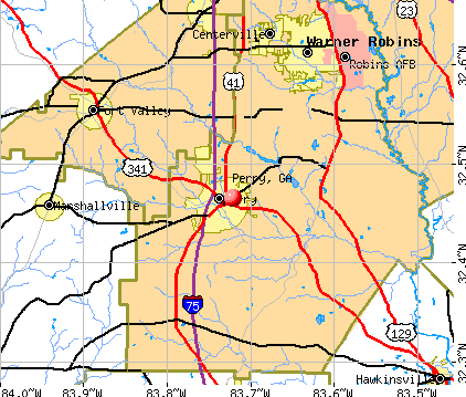 Perry, GA map