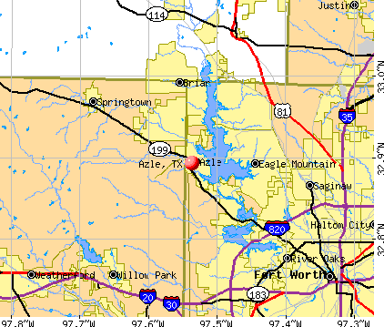 Azle, TX map