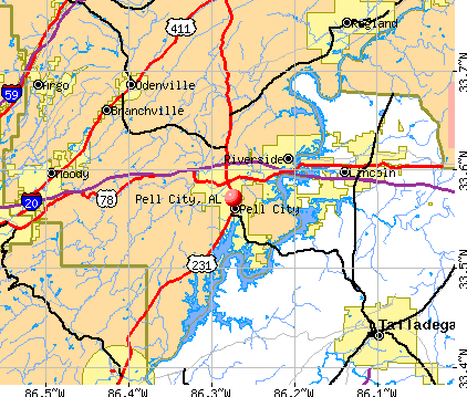 Pell City, AL map