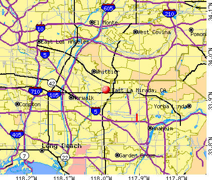 East La Mirada, CA map