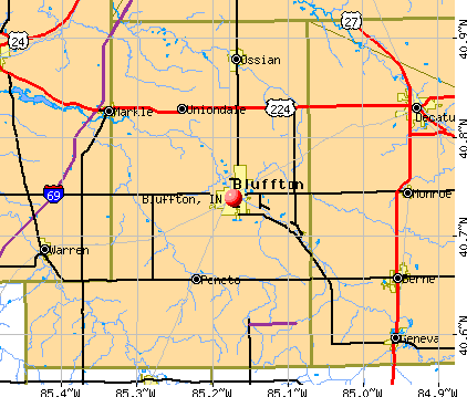 Bluffton, IN map
