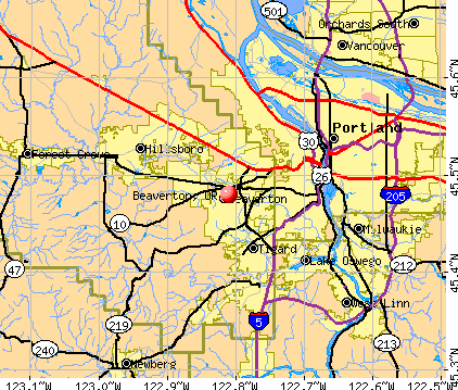 Beaverton, OR map