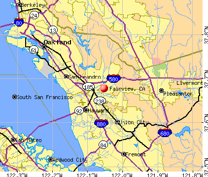 Fairview, CA map