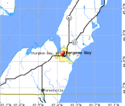 Sturgeon Bay, WI map