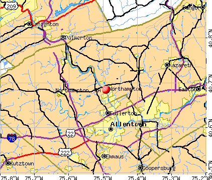 Northampton, PA map